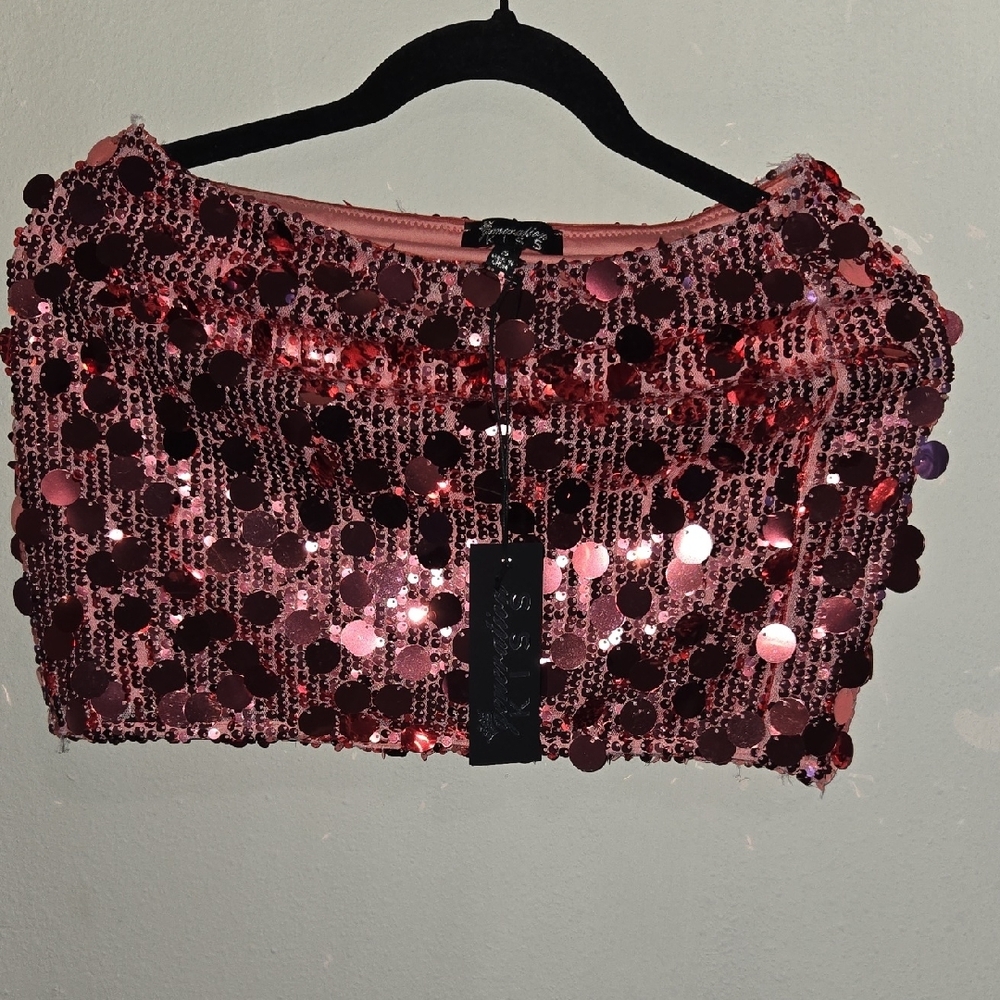 Sequin Pink MICRO mini Skirt